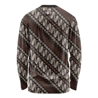 Yogyakarta Parang Batik Motifs Long Sleeve Shirt Indonesian Traditional Pattern