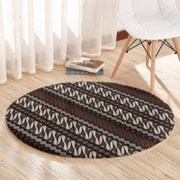 Yogyakarta Parang Batik Motifs Round Carpet Indonesian Traditional Pattern