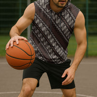 Yogyakarta Parang Batik Motifs Sleeveless Hoodie Indonesian Traditional Pattern