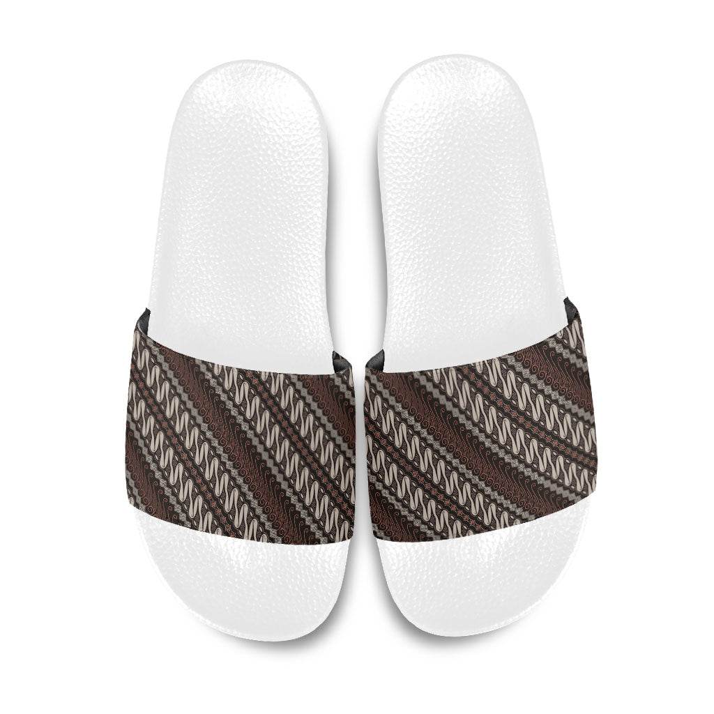 Yogyakarta Parang Batik Motifs Slide Sandals Indonesian Traditional Pattern