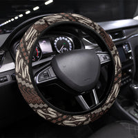 Yogyakarta Parang Batik Motifs Steering Wheel Cover Indonesian Traditional Pattern LT01 Universal Fit Brown - Polynesian Pride