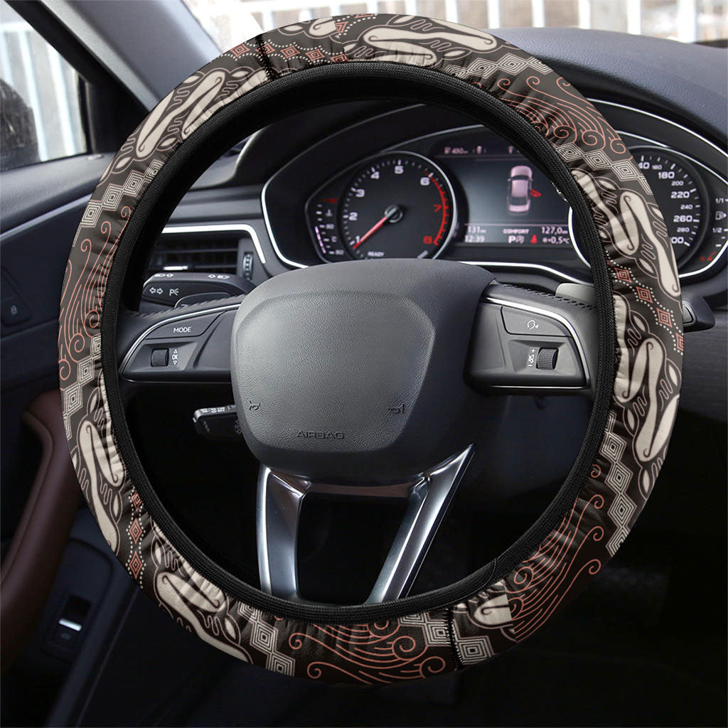 Yogyakarta Parang Batik Motifs Steering Wheel Cover Indonesian Traditional Pattern LT01 - Polynesian Pride