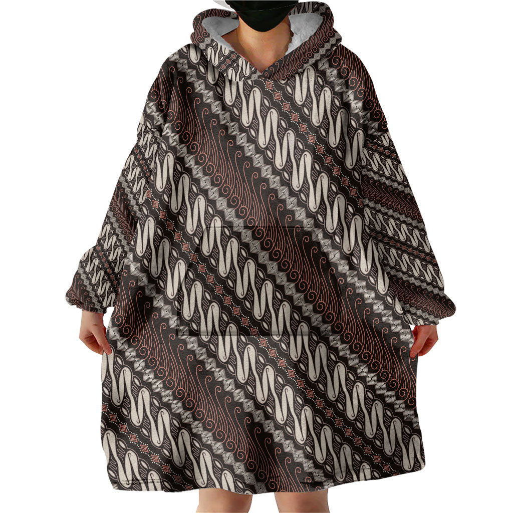 Yogyakarta Parang Batik Motifs Wearable Blanket Hoodie Indonesian Traditional Pattern