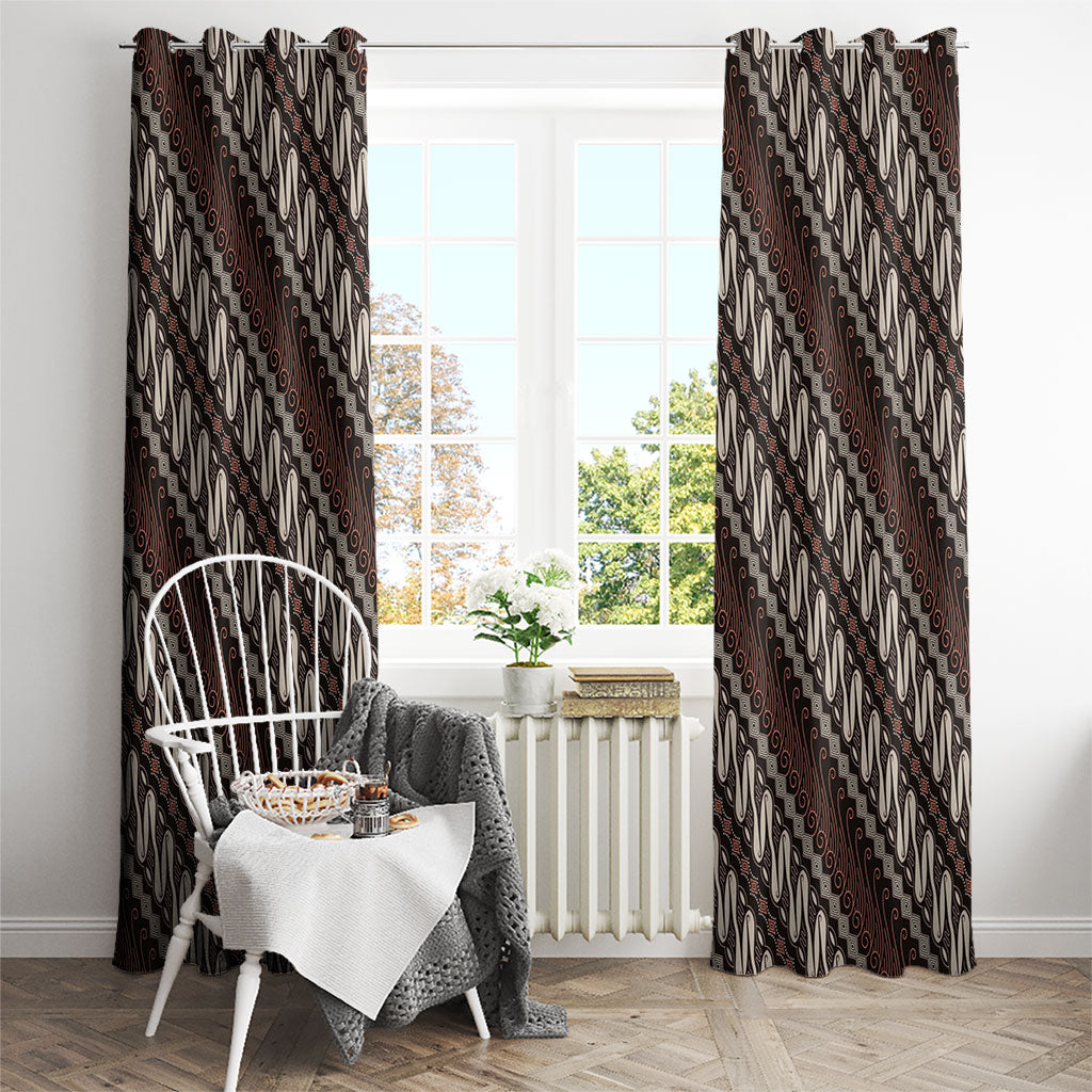 Yogyakarta Parang Batik Motifs Window Curtain Indonesian Traditional Pattern
