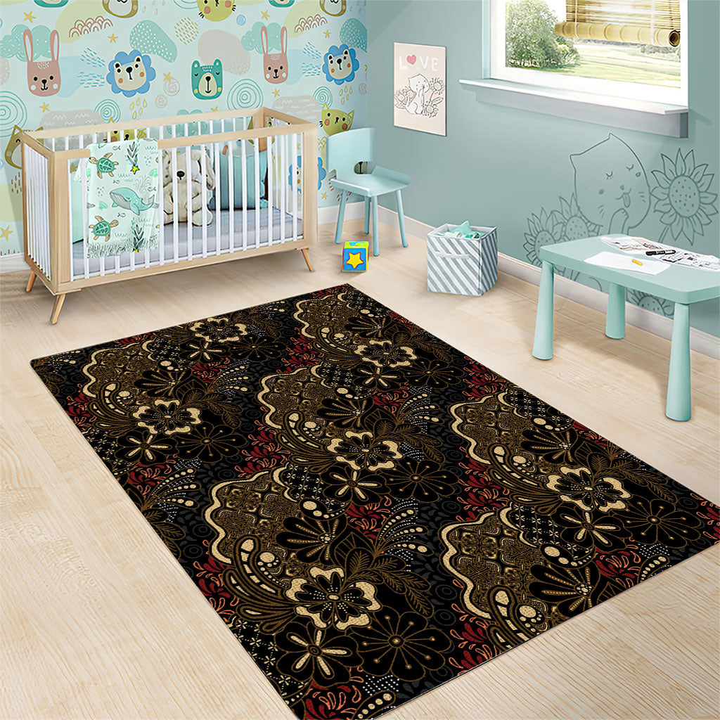 Batik Sekar Jagad Area Rug Indonesian Traditional Pattern