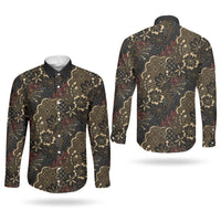 Batik Sekar Jagad Couples Matching Mermaid Dress and Long Sleeve Button Shirt Indonesian Traditional Pattern LT01 - Polynesian Pride