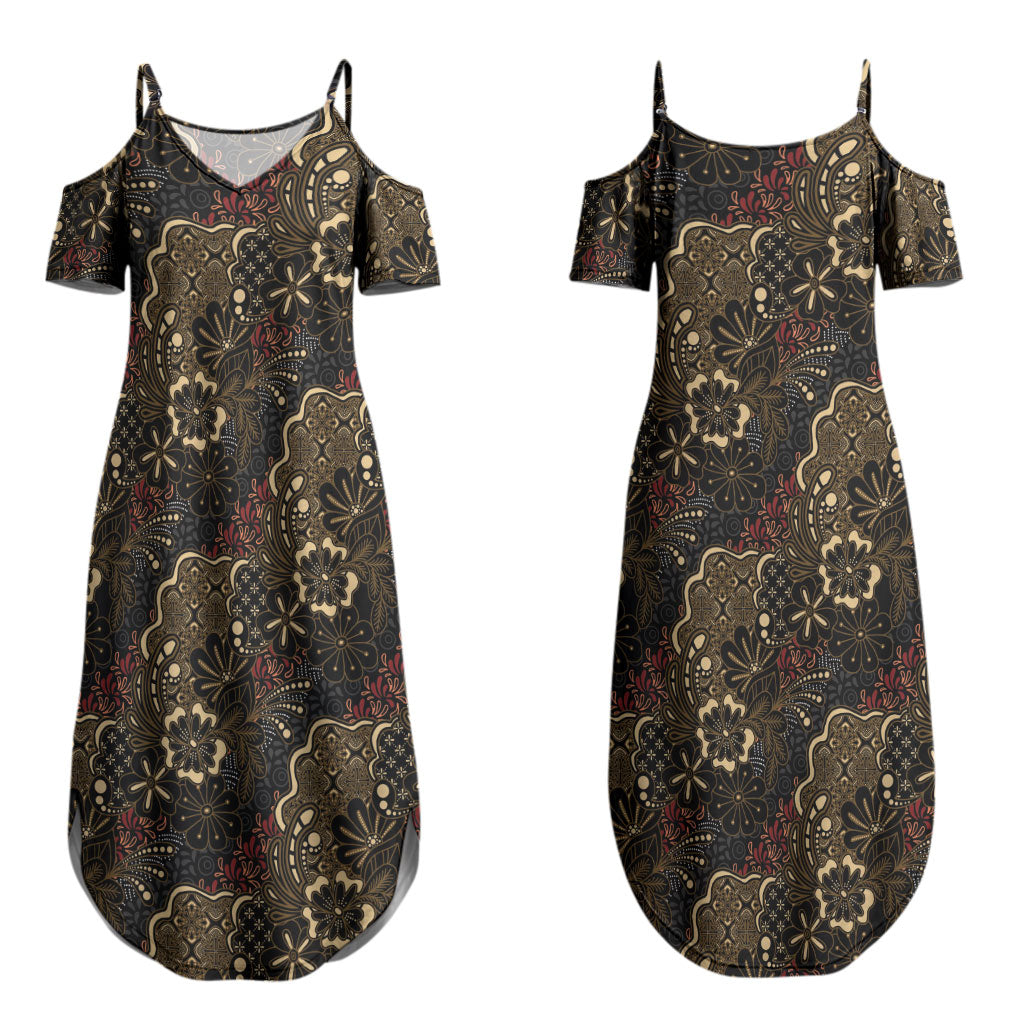 Batik Sekar Jagad Couples Matching Summer Maxi Dress and Hawaiian Shirt Indonesian Traditional Pattern LT01 - Polynesian Pride