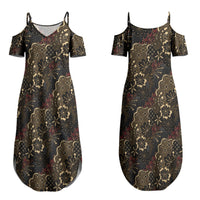 Batik Sekar Jagad Couples Matching Summer Maxi Dress and Hawaiian Shirt Indonesian Traditional Pattern LT01 - Polynesian Pride