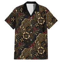 Batik Sekar Jagad Family Matching Off Shoulder Short Dress and Hawaiian Shirt Indonesian Traditional Pattern LT01 Dad's Shirt - Short Sleeve Black - Polynesian Pride
