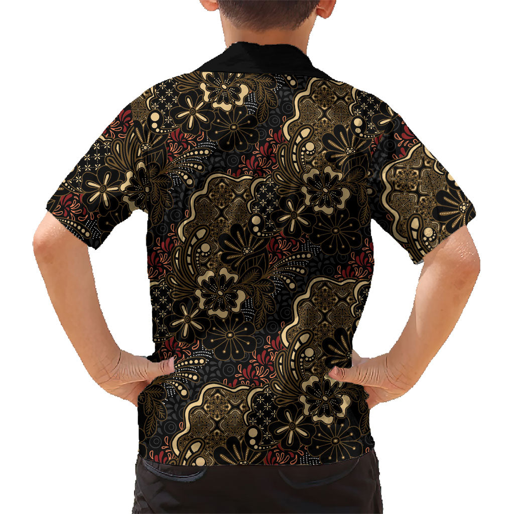 Batik Sekar Jagad Family Matching Short Sleeve Bodycon Dress and Hawaiian Shirt Indonesian Traditional Pattern LT01 - Polynesian Pride