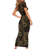 Batik Sekar Jagad Family Matching Short Sleeve Bodycon Dress and Hawaiian Shirt Indonesian Traditional Pattern LT01 - Polynesian Pride