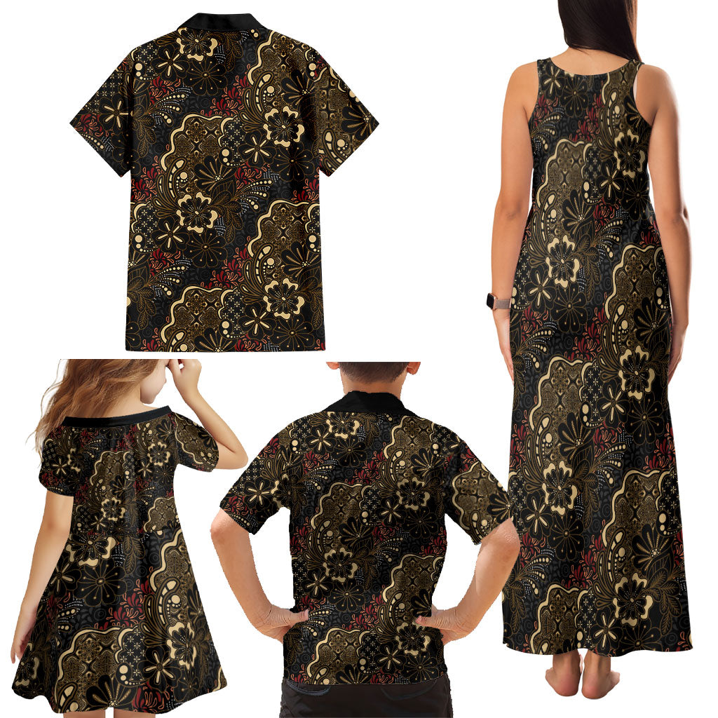 Batik Sekar Jagad Family Matching Tank Maxi Dress and Hawaiian Shirt Indonesian Traditional Pattern LT01 - Polynesian Pride