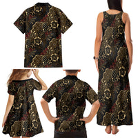 Batik Sekar Jagad Family Matching Tank Maxi Dress and Hawaiian Shirt Indonesian Traditional Pattern LT01 - Polynesian Pride