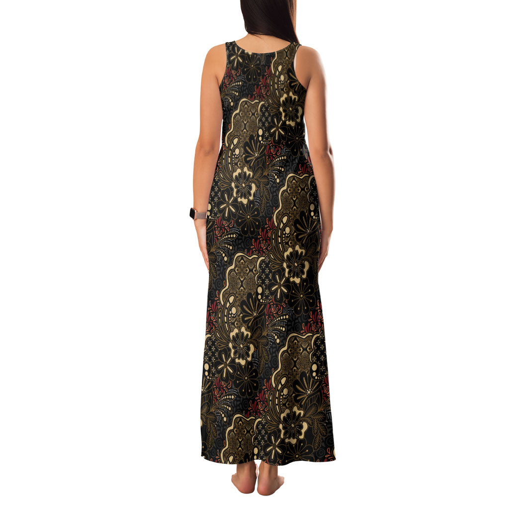 Batik Sekar Jagad Family Matching Tank Maxi Dress and Hawaiian Shirt Indonesian Traditional Pattern LT01 - Polynesian Pride