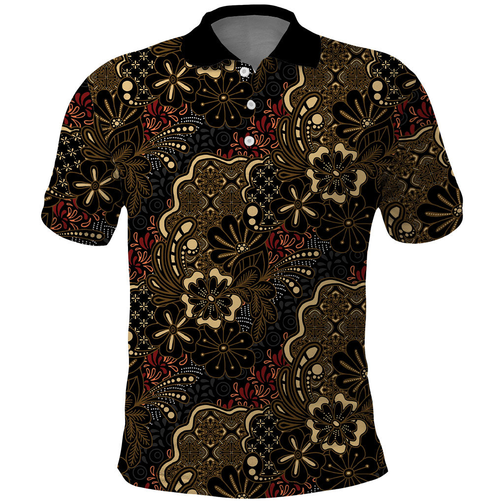 Batik Sekar Jagad Polo Shirt Indonesian Traditional Pattern