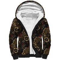 Batik Sekar Jagad Sherpa Hoodie Indonesian Traditional Pattern