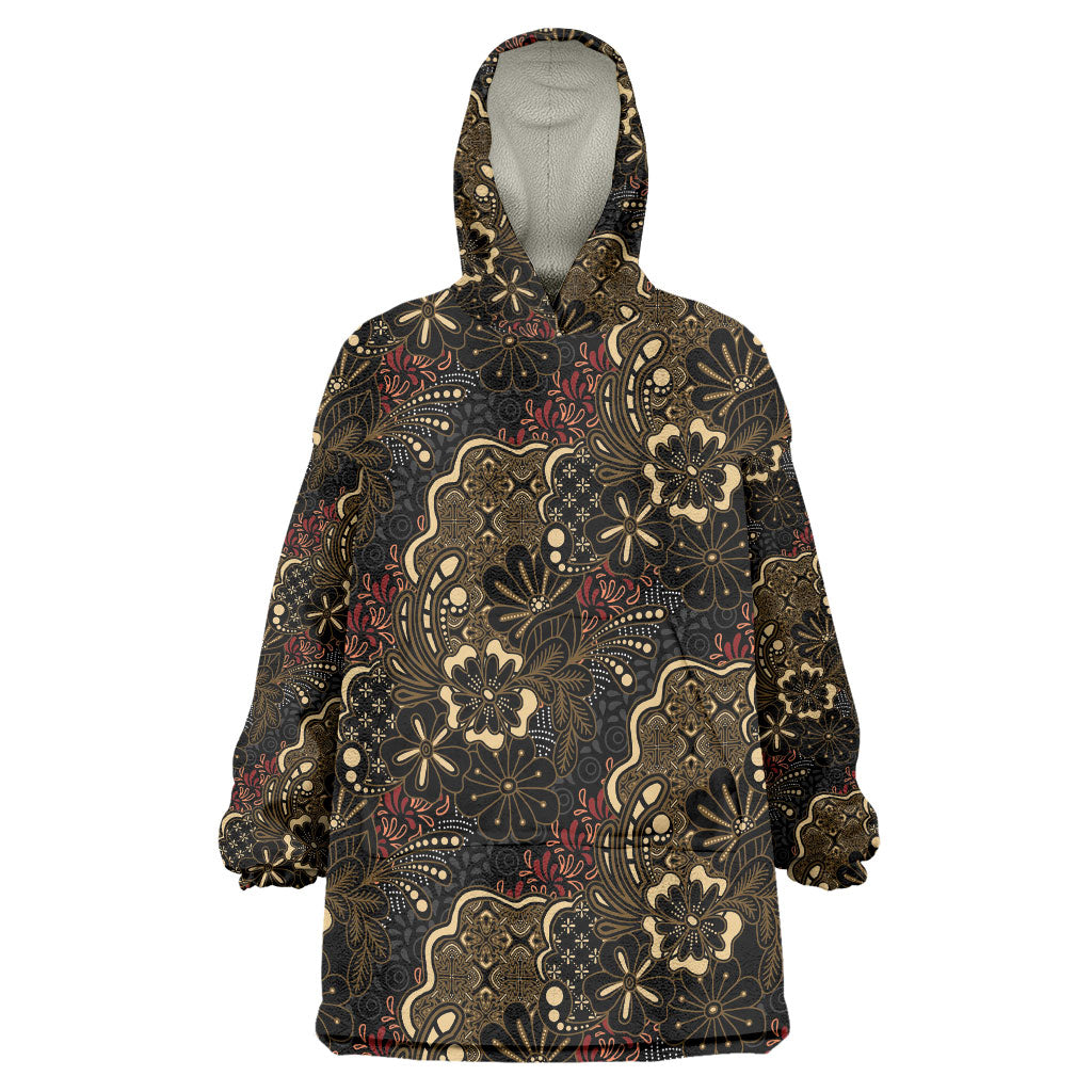 Batik Sekar Jagad Wearable Blanket Hoodie Indonesian Traditional Pattern