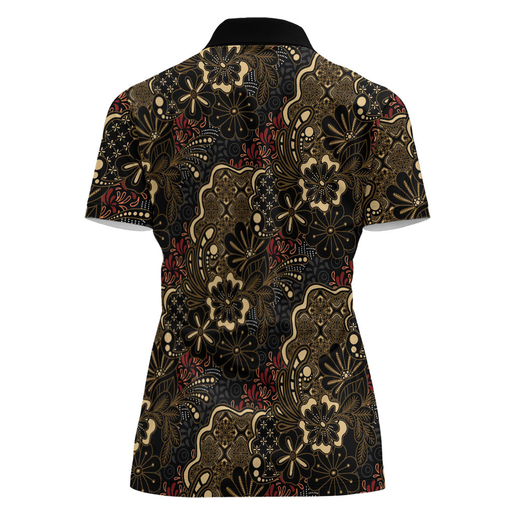 Batik Sekar Jagad Women Polo Shirt Indonesian Traditional Pattern