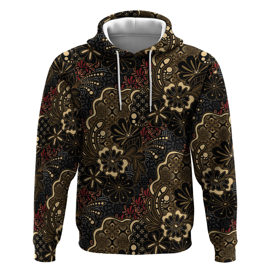 Batik Sekar Jagad Zip Hoodie Indonesian Traditional Pattern