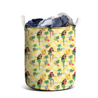 Hawaii Hula Girl Tropical Laundry Basket Yellow Palaka LT01 - Polynesian Pride