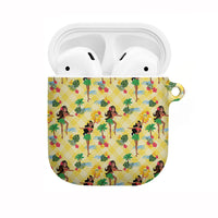 Hawaii Hula Girl Tropical AirPods Case Yellow Palaka LT01 Yellow - Polynesian Pride