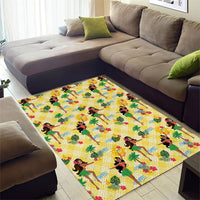Hawaii Hula Girl Tropical Area Rug Yellow Palaka LT01 - Polynesian Pride