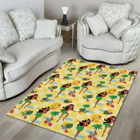 Hawaii Hula Girl Tropical Area Rug Yellow Palaka LT01 - Polynesian Pride