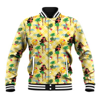 Hawaii Hula Girl Tropical Baseball Jacket Yellow Palaka LT01 Unisex Yellow - Polynesian Pride