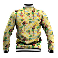 Hawaii Hula Girl Tropical Baseball Jacket Yellow Palaka LT01 - Polynesian Pride