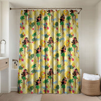 Hawaii Hula Girl Tropical Bathroom Set Yellow Palaka LT01 Shower Curtain Only Yellow - Polynesian Pride