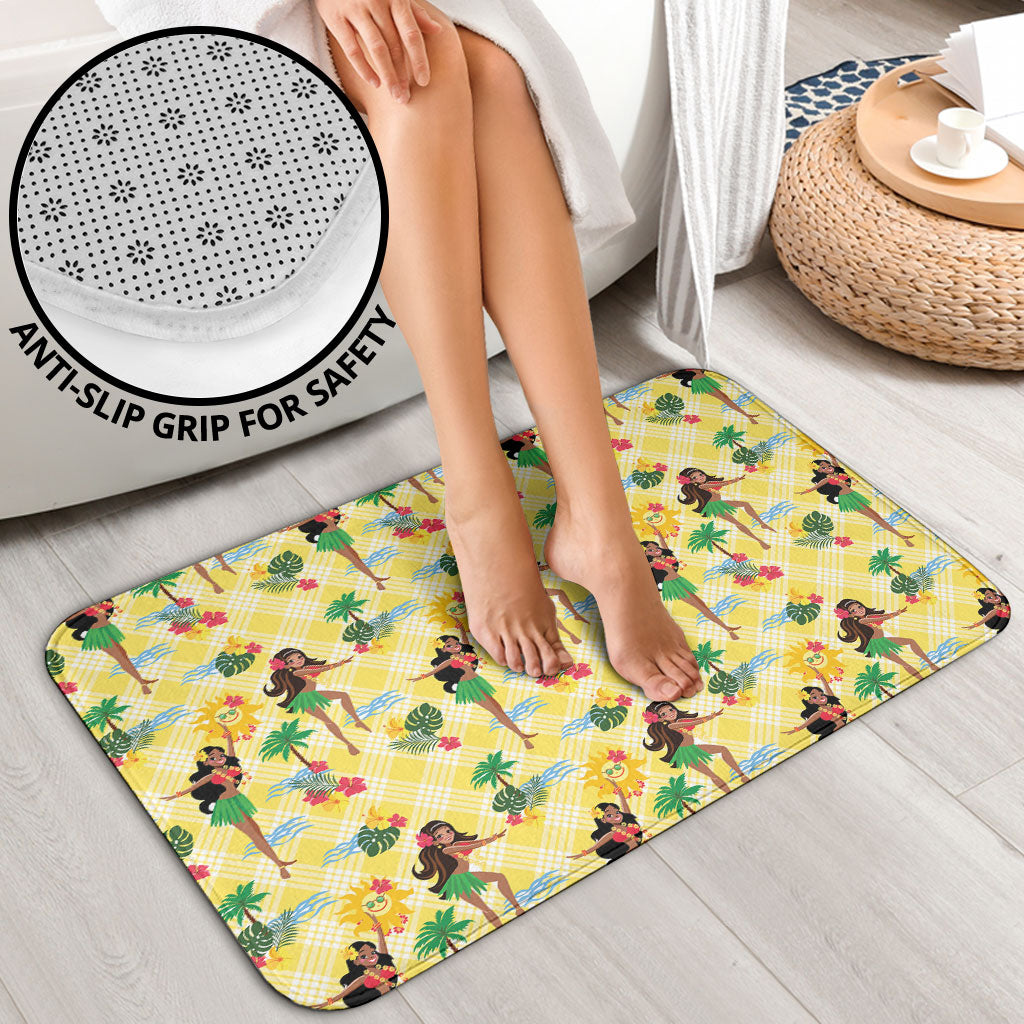 Hawaii Hula Girl Tropical Bathroom Set Yellow Palaka LT01 - Polynesian Pride