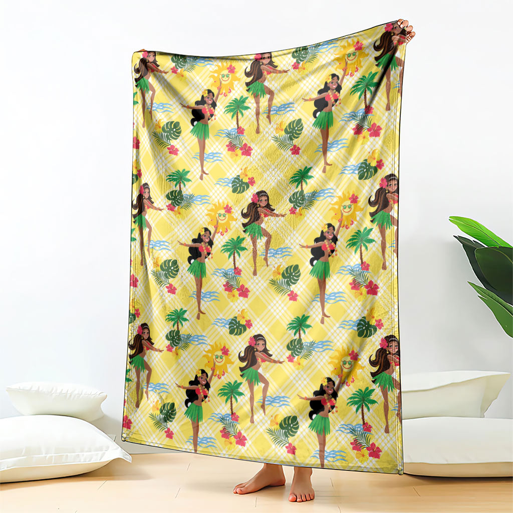 Hawaii Hula Girl Tropical Blanket Yellow Palaka LT01 - Polynesian Pride