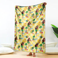 Hawaii Hula Girl Tropical Blanket Yellow Palaka LT01 - Polynesian Pride