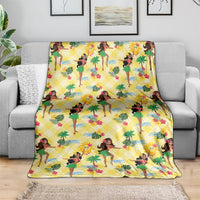 Hawaii Hula Girl Tropical Blanket Yellow Palaka LT01 - Polynesian Pride