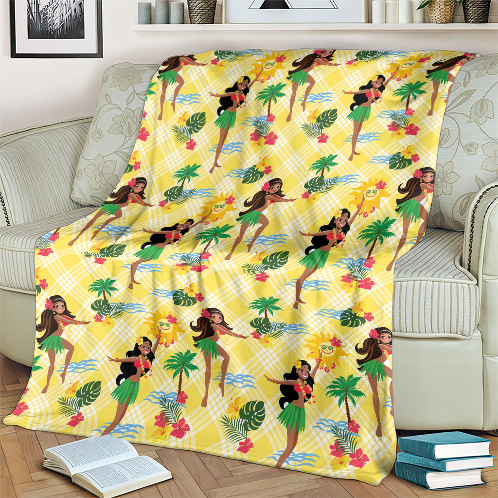 Hawaii Hula Girl Tropical Blanket Yellow Palaka LT01 - Polynesian Pride