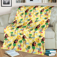 Hawaii Hula Girl Tropical Blanket Yellow Palaka LT01 - Polynesian Pride