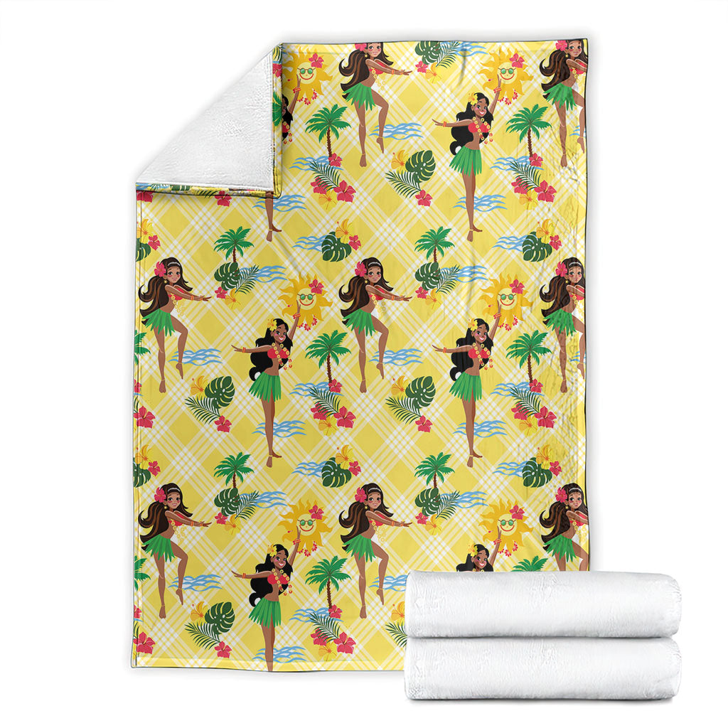 Hawaii Hula Girl Tropical Blanket Yellow Palaka LT01 - Polynesian Pride