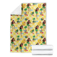 Hawaii Hula Girl Tropical Blanket Yellow Palaka LT01 - Polynesian Pride