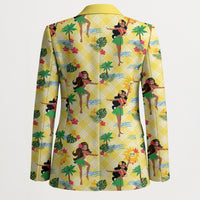 Hawaii Hula Girl Tropical Blazer Yellow Palaka LT01 - Polynesian Pride