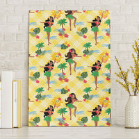 Hawaii Hula Girl Tropical Canvas Wall Art Yellow Palaka LT01 Without Frame Yellow - Polynesian Pride