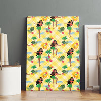 Hawaii Hula Girl Tropical Canvas Wall Art Yellow Palaka LT01 - Polynesian Pride