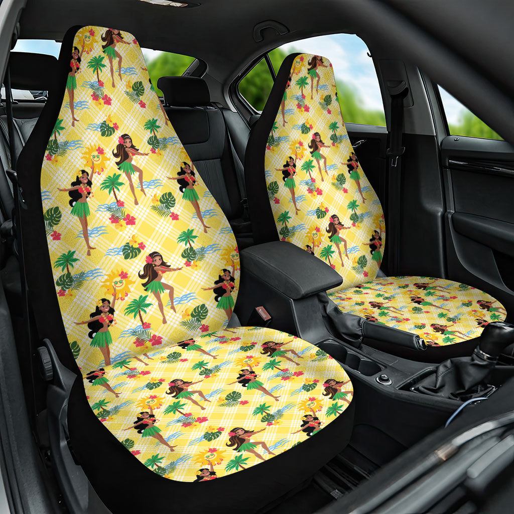 Hawaii Hula Girl Tropical Car Seat Cover Yellow Palaka LT01 One Size Yellow - Polynesian Pride