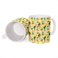 Hawaii Hula Girl Tropical Ceramic Mug Yellow Palaka LT01 - Polynesian Pride