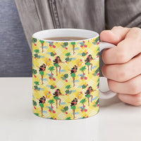 Hawaii Hula Girl Tropical Ceramic Mug Yellow Palaka LT01 - Polynesian Pride