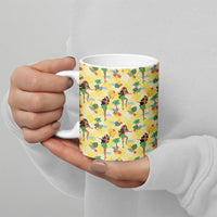 Hawaii Hula Girl Tropical Ceramic Mug Yellow Palaka LT01 - Polynesian Pride