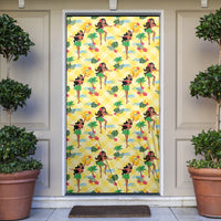 Hawaii Hula Girl Tropical Door Cover Yellow Palaka LT01 Yellow - Polynesian Pride