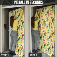 Hawaii Hula Girl Tropical Door Cover Yellow Palaka LT01 - Polynesian Pride
