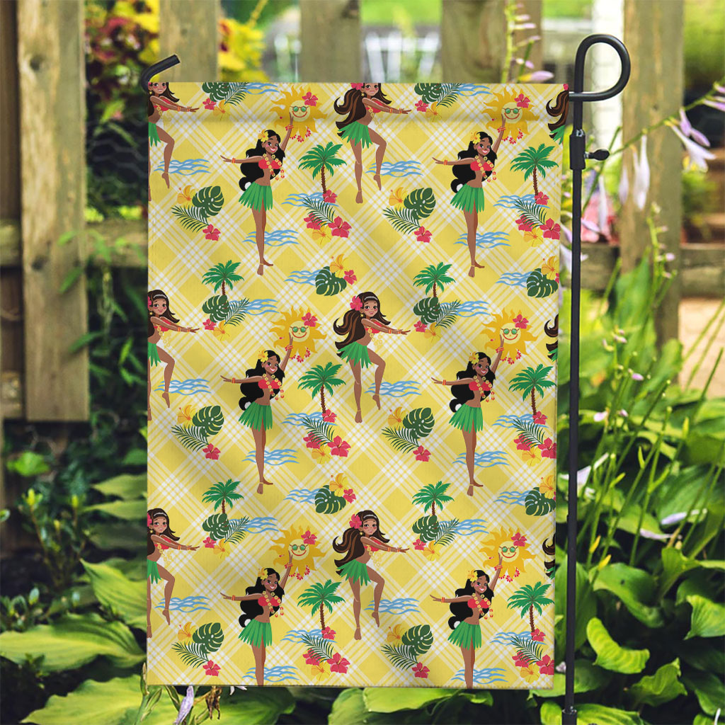 Hawaii Hula Girl Tropical Garden Flag Yellow Palaka LT01 Garden Flag Yellow - Polynesian Pride