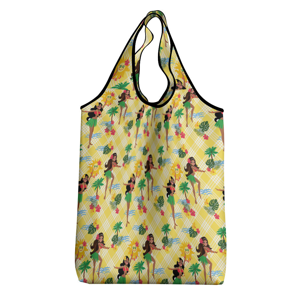 Hawaii Hula Girl Tropical Grocery Bag Yellow Palaka LT01 - Polynesian Pride