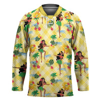 Hawaii Hula Girl Tropical Hockey Jersey Yellow Palaka LT01 Unisex Yellow - Polynesian Pride